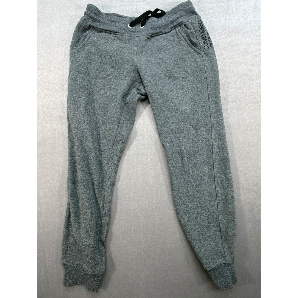 Calvin Klein Women Perofrmance Sweatpants Gray Drawstring Small Cotton Polyester
